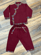 Baby Dress In Maroon - Boutique Nepal