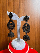 Black Desi Style Jhumki Earrings - Boutique Nepal Au