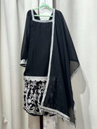 Black Designer Sharara Kurta Set - Boutique Nepal