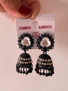 Black Jhumka Earrings Multi Design - Boutique Nepal