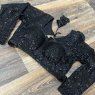 Black Sequence Blouse - Boutique Nepal