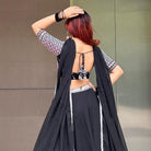 Black Simple Lehenga Choli Set - Boutique Nepal