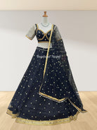 Black Tikki Net Lehenga Choli Set - Boutique Nepal