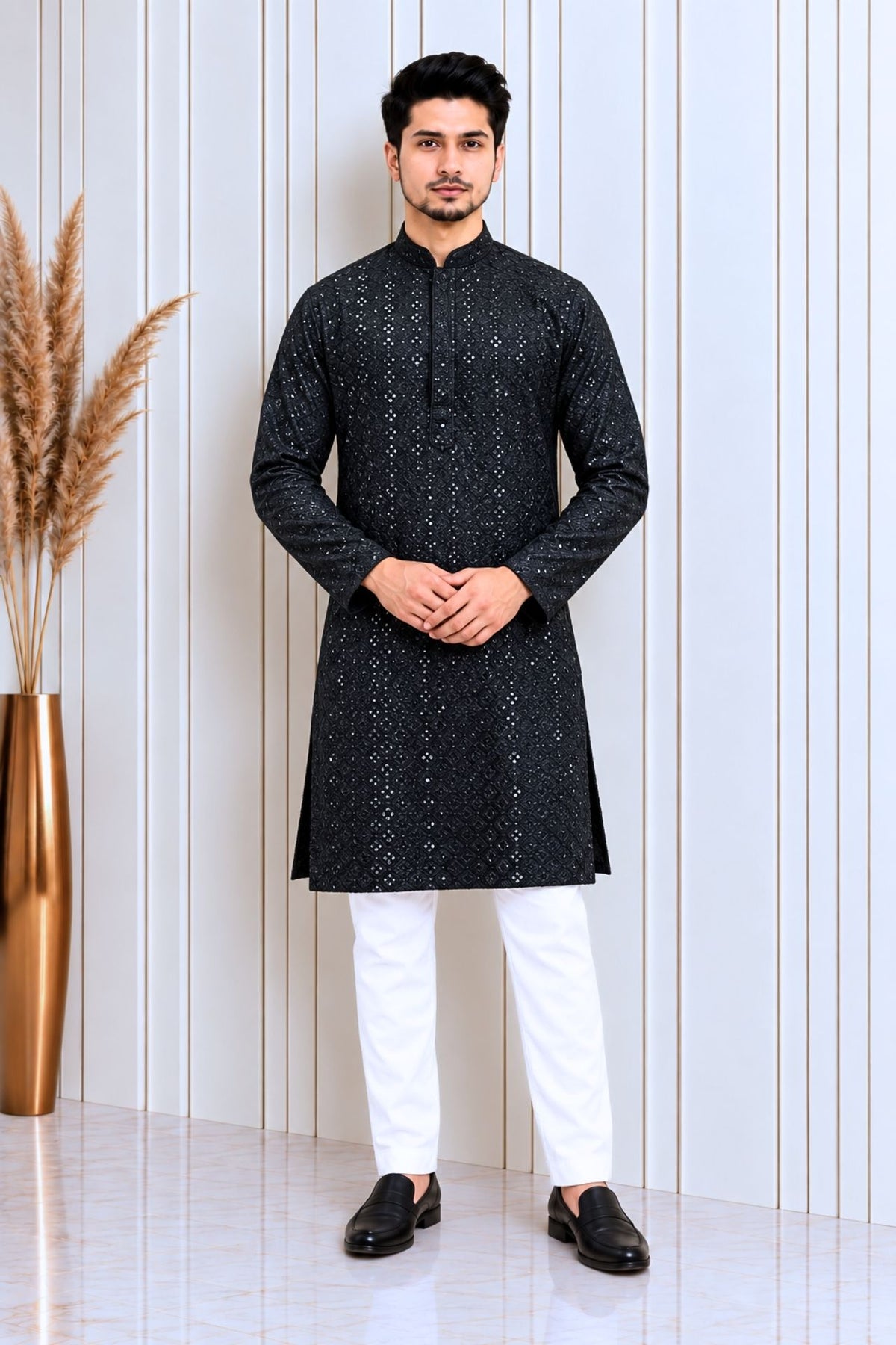 Black Mens Kurta  paijama