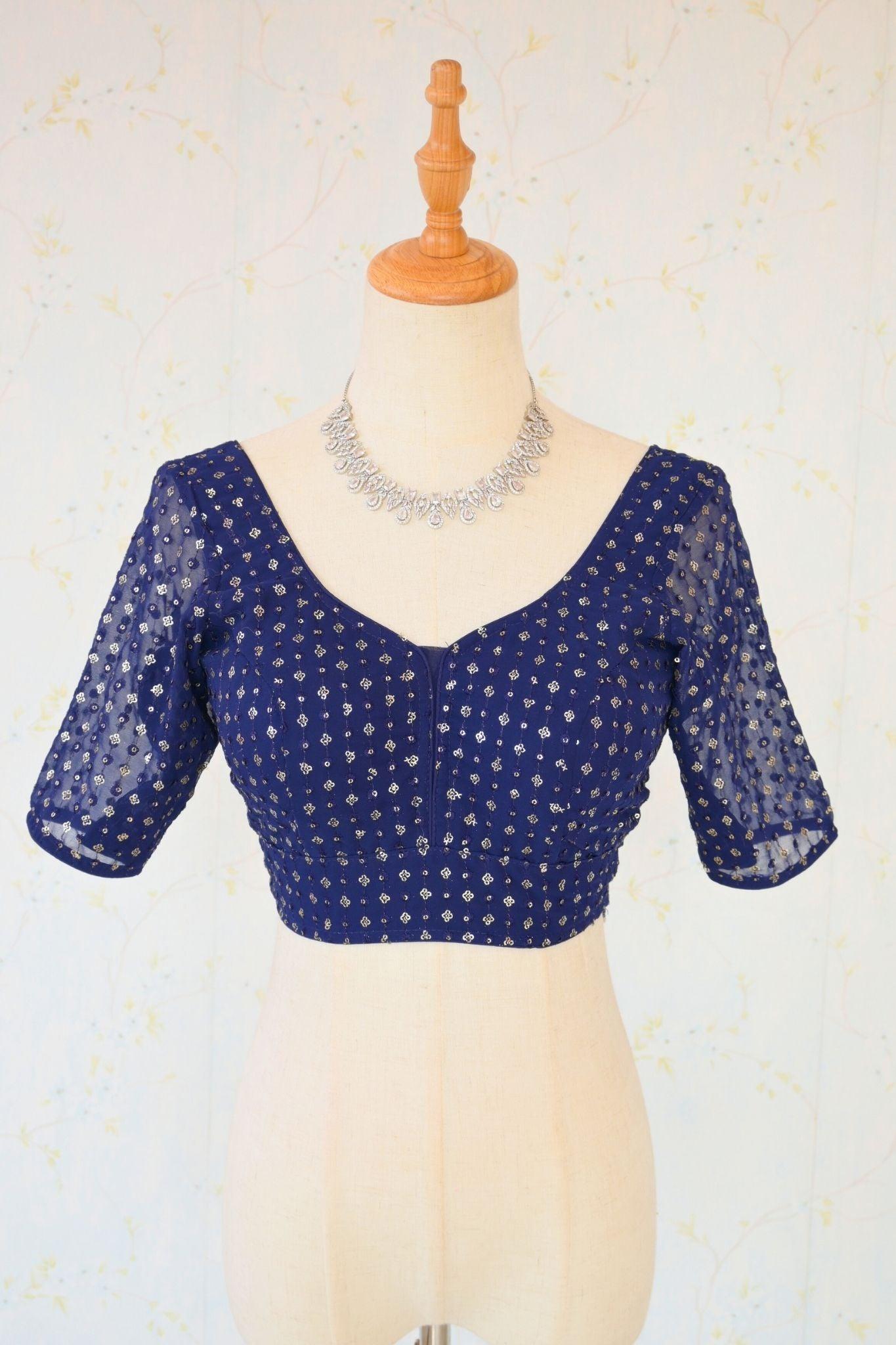 Blouse in NavyBlue - Boutique Nepal