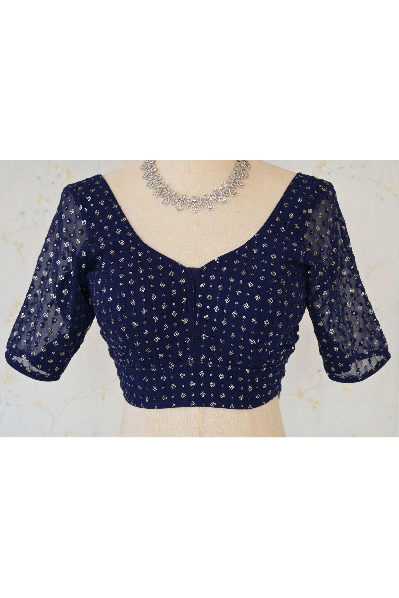 Blouse in NavyBlue - Boutique Nepal