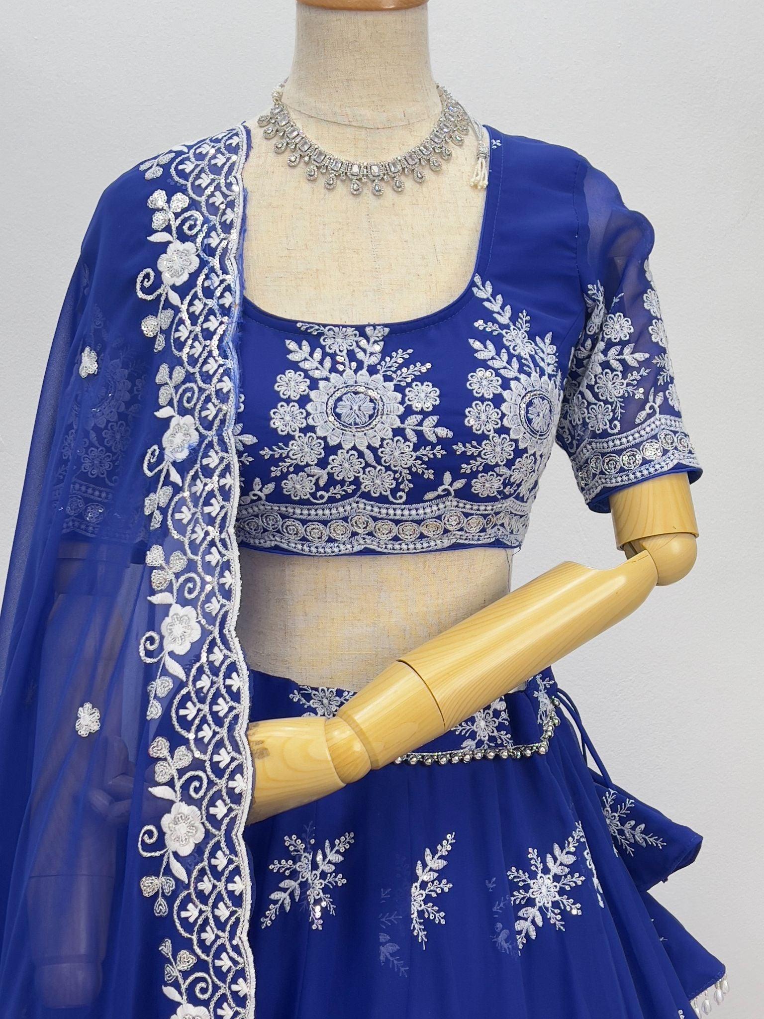 Blue Lehenga Choli Set - Boutique Nepal