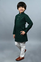 Boys Chikankari Sequined Work Kurta Pajama - Boutique Nepal