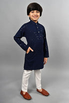 Boys Chikankari Sequined Work Kurta Pajama - Boutique Nepal