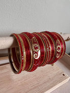 Metal Red And Golden Churi Bangles - Boutique Nepal Au