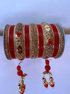 Jhumki Bangle Churi Set Red And Gold Color - Boutique Nepal Au