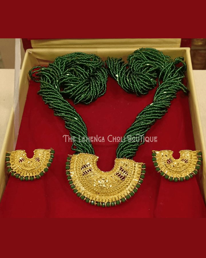 C-Tilhari Necklace Set In Green - Boutique Nepal Au