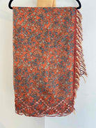 Chiffon Saree In Orange - Boutique Nepal