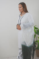 Chikankari Pure Soft Cotton Straight Kurta Three Pieces set - Boutique Nepal