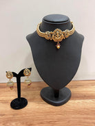 Choker Gold Plated Temple Necklace Set - Boutique Nepal