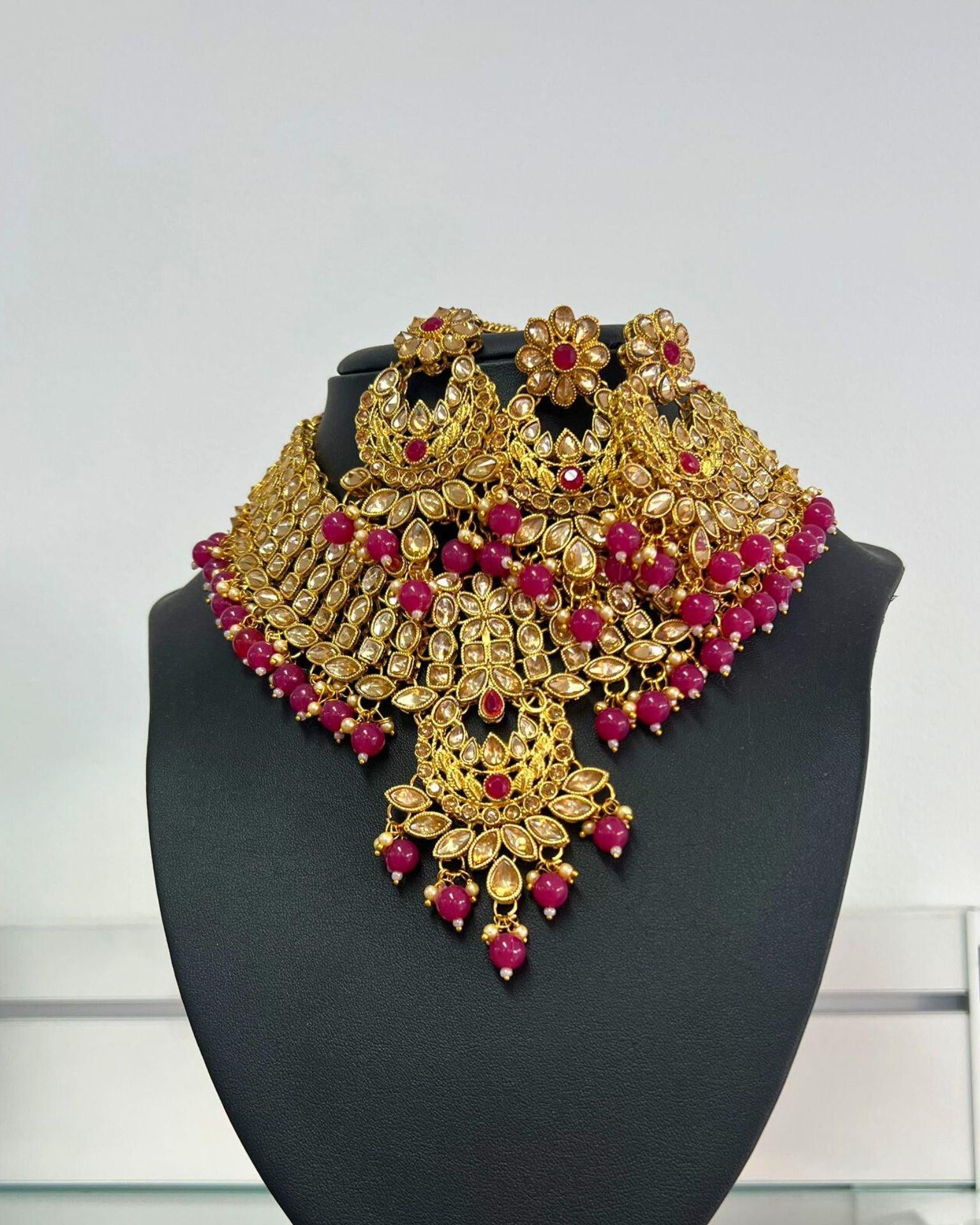 Choker Neckless Set In Gold And Purple - Boutique Nepal Au