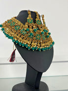 Choker Neckless Set In Green and Gold - Boutique Nepal