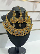 Choker Neckless Set In Grey - Boutique Nepal