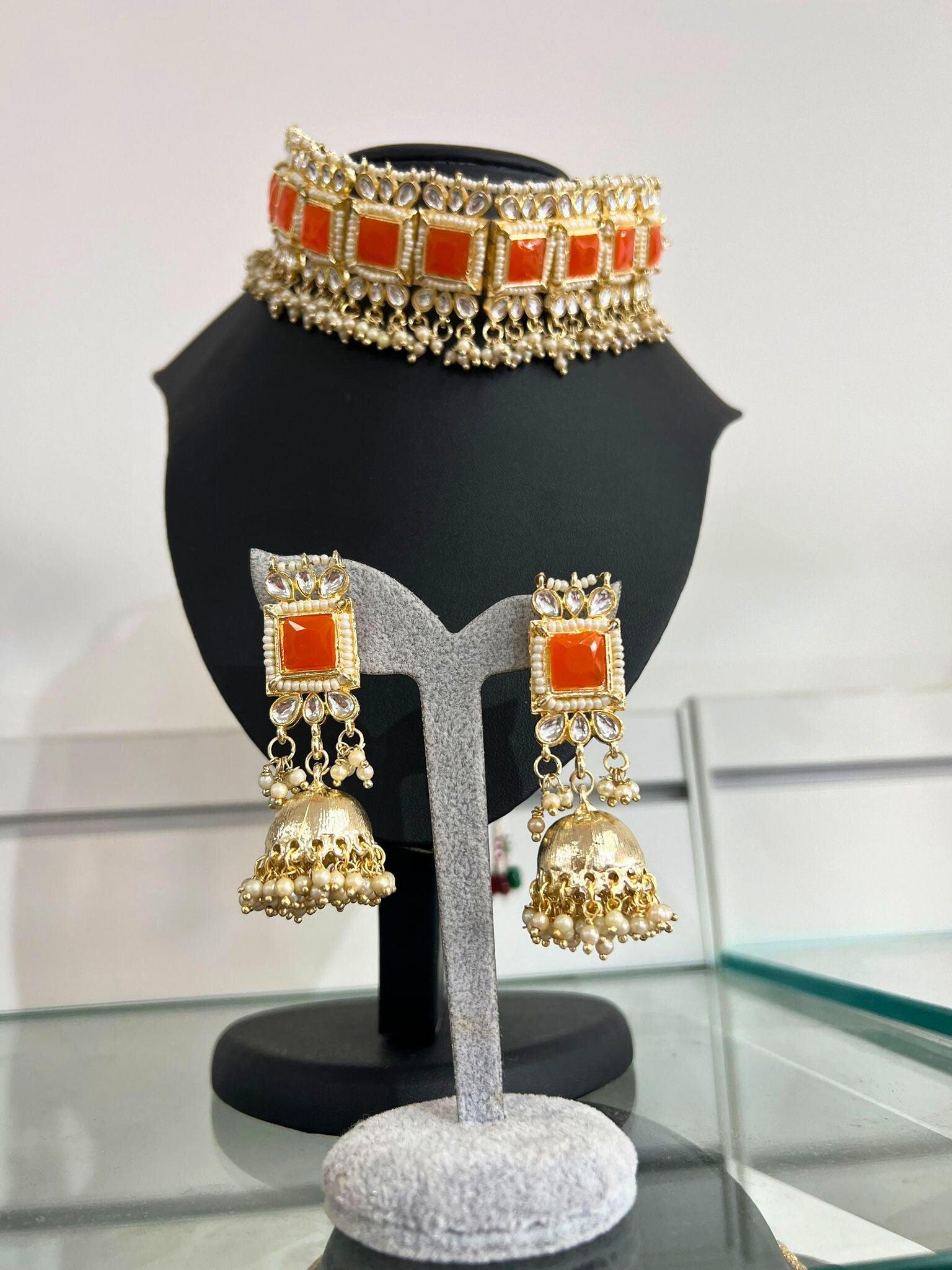 Choker Neckless Set In Yellow - Boutique Nepal