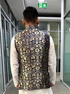 Dark Blue Nehru Jacket - Boutique Nepal