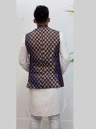 Dark Blue Nehru Jacket - Boutique Nepal