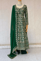 Dark Green Floor-Length Anarkali for Women - Boutique Nepal