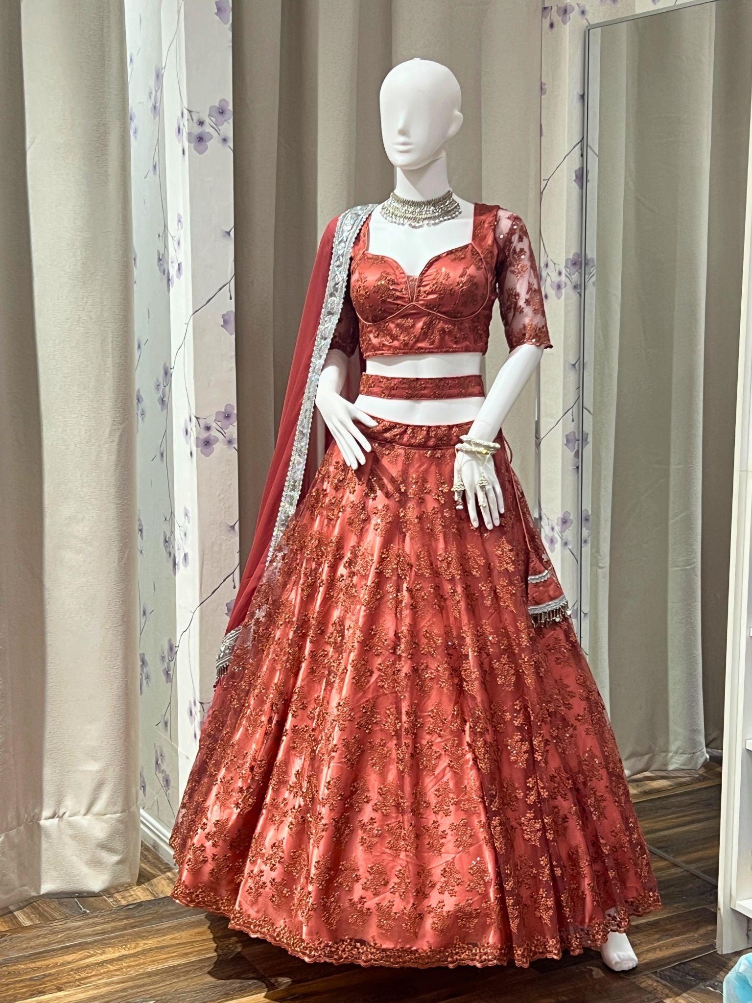 lehenga women's new arrival latest design tikli work net lehenga choli with  dupptta (bridalwear ,celebrity,daily