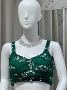 Darkgreen Sleeveless Blouse - Boutique Nepal