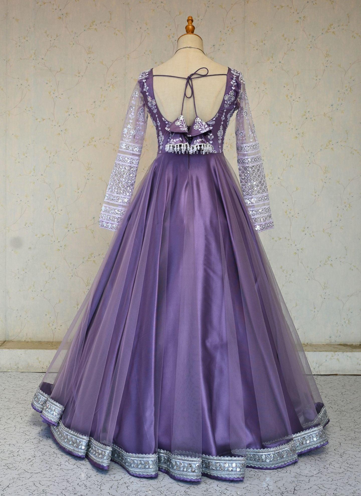 Designer Gown In Purple - Boutique Nepal