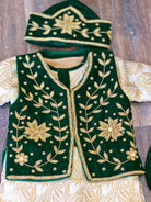 Designer Handwork Pasni Dess In Dark Green - Boutique Nepal