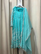 Designer Kids Anarkali Kurta Set In SkyBlue - Boutique Nepal