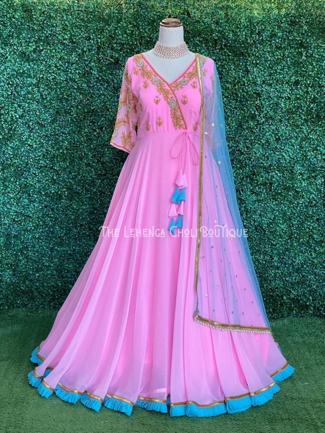 Designer Pink Anarkali Gowns - Boutique Nepal