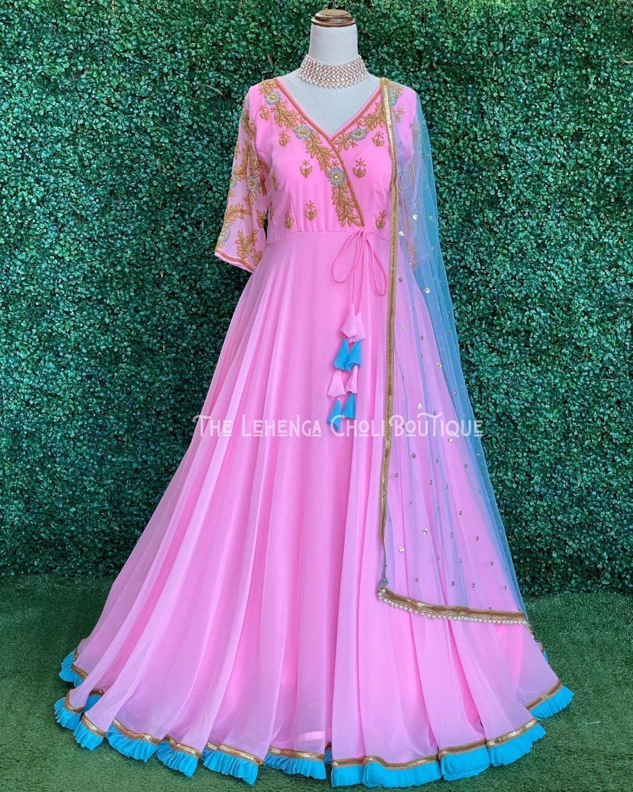 Designer Pink Anarkali Gowns - Boutique Nepal Au
