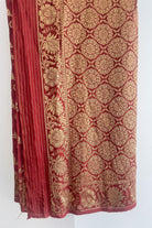 Dola Silk Saree Set In Maroon - Boutique Nepal