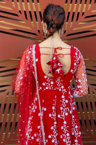 Embroidery Red Anarkali Set - Boutique Nepal Australia 