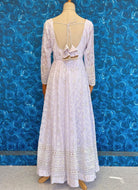 Floor-Length White Anarkali For Women - Boutique Nepal