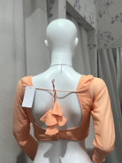 Full Sleeve Peach Georgette Blouse - Boutique Nepal