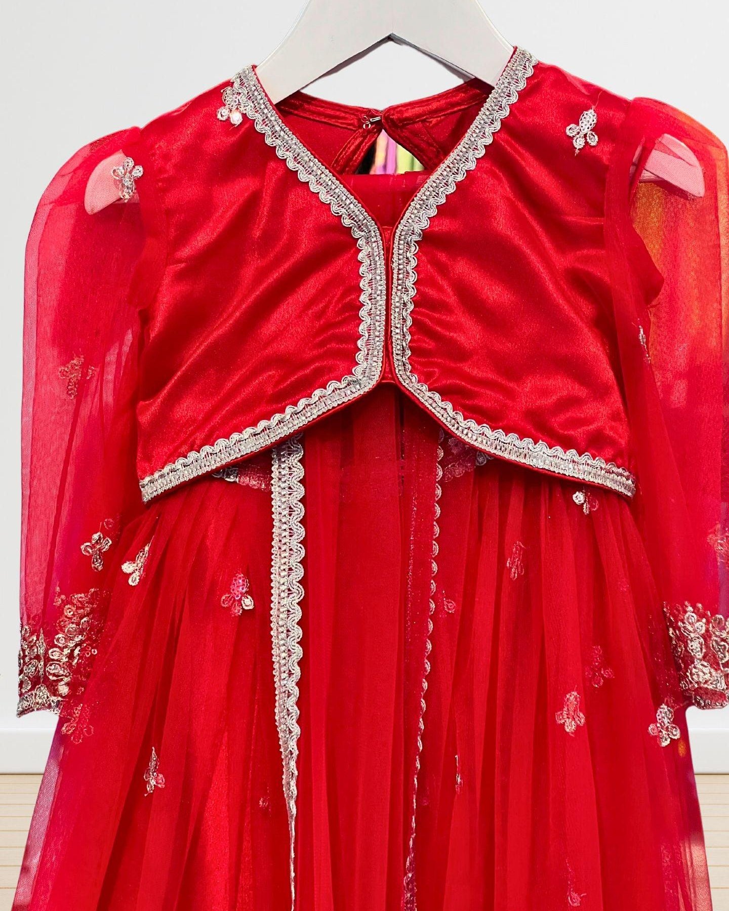 Girl Red Lehenga Set for 5-7 Years - Boutique Nepal