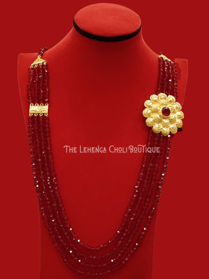 Gold Plated Long Pearl Necklace Moti Chandra Haar - Boutique Nepal