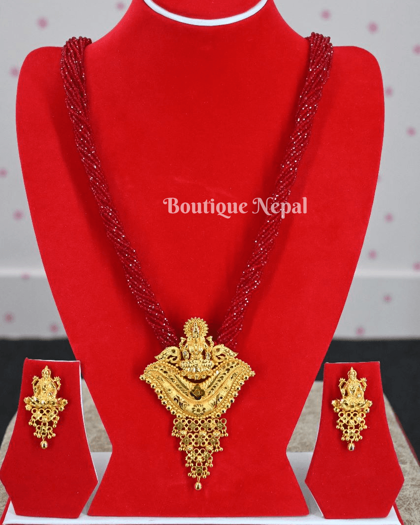 Gold Temple Pendent with Hydro Pote - Boutique Nepal Australia 
