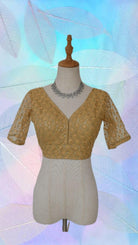 Golden Half Sleeves Blouse - Boutique Nepal