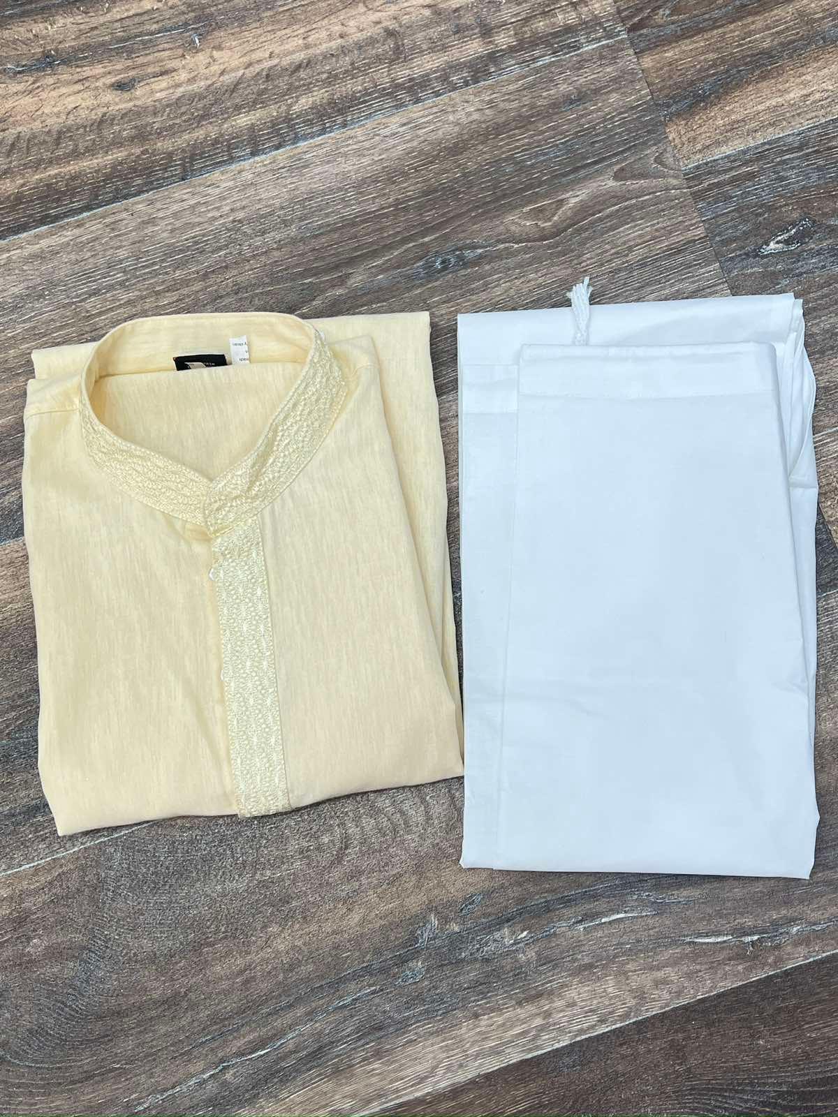 Golden Mens Kurta Paijama - Boutique Nepal