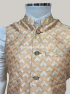 Golden Nehru Waist Coat - Boutique Nepal