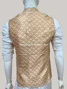 Golden Nehru Waist Coat - Boutique Nepal