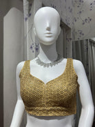 Golden Sleeveless Blouse - Boutique Nepal