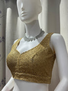 Golden Sleeveless Blouse - Boutique Nepal