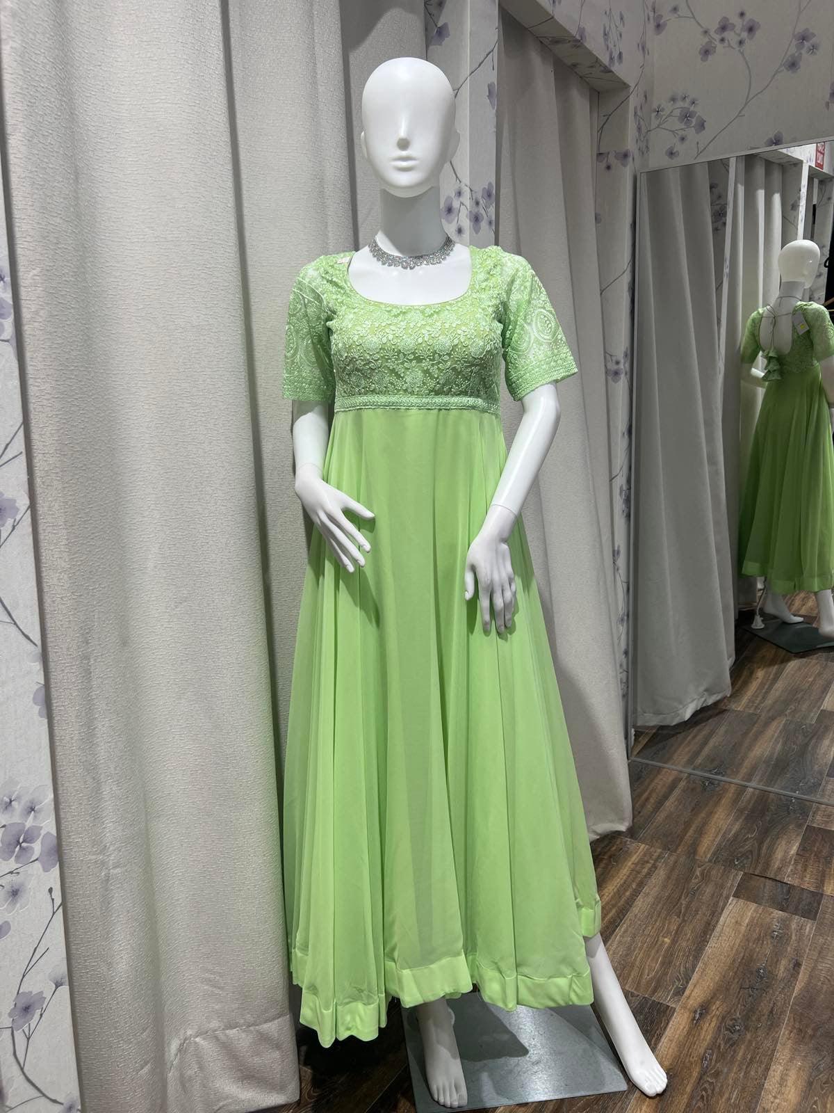 Gown in Light Green - Boutique Nepal