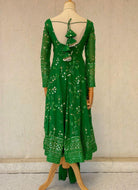 Green Anarkali Kurta With Mirror Work - Boutique Nepal