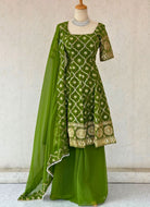 Green Anarkali Plazzo Set - Boutique Nepal