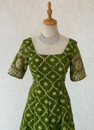 Green Anarkali Plazzo Set - Boutique Nepal